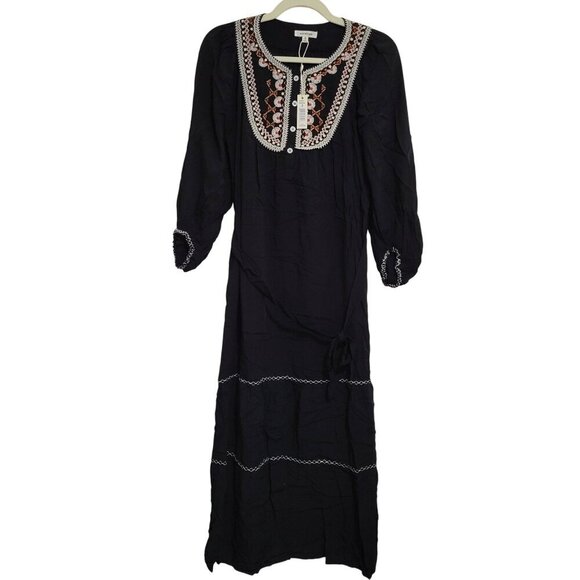 Max Studio Dresses & Skirts - Gorgeous Max Studio Embroidered Black Boho Midi Dress Women Size S
